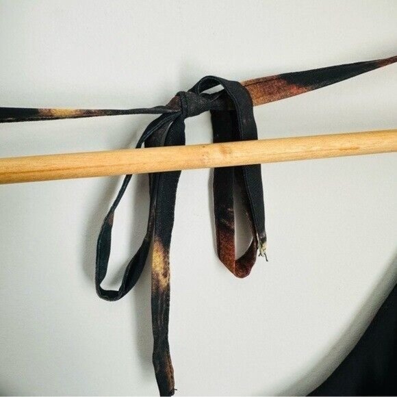 Monroe & Main Brown Orange Turquoise Skin Tie Maxi Dress Summer Cruise SZ 2X - Picture 8 of 9